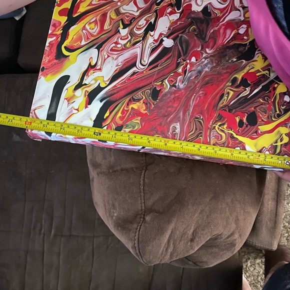 Handmade Liquid Pour Contemporary Acrylic on Canvas - Picture 5 of 6